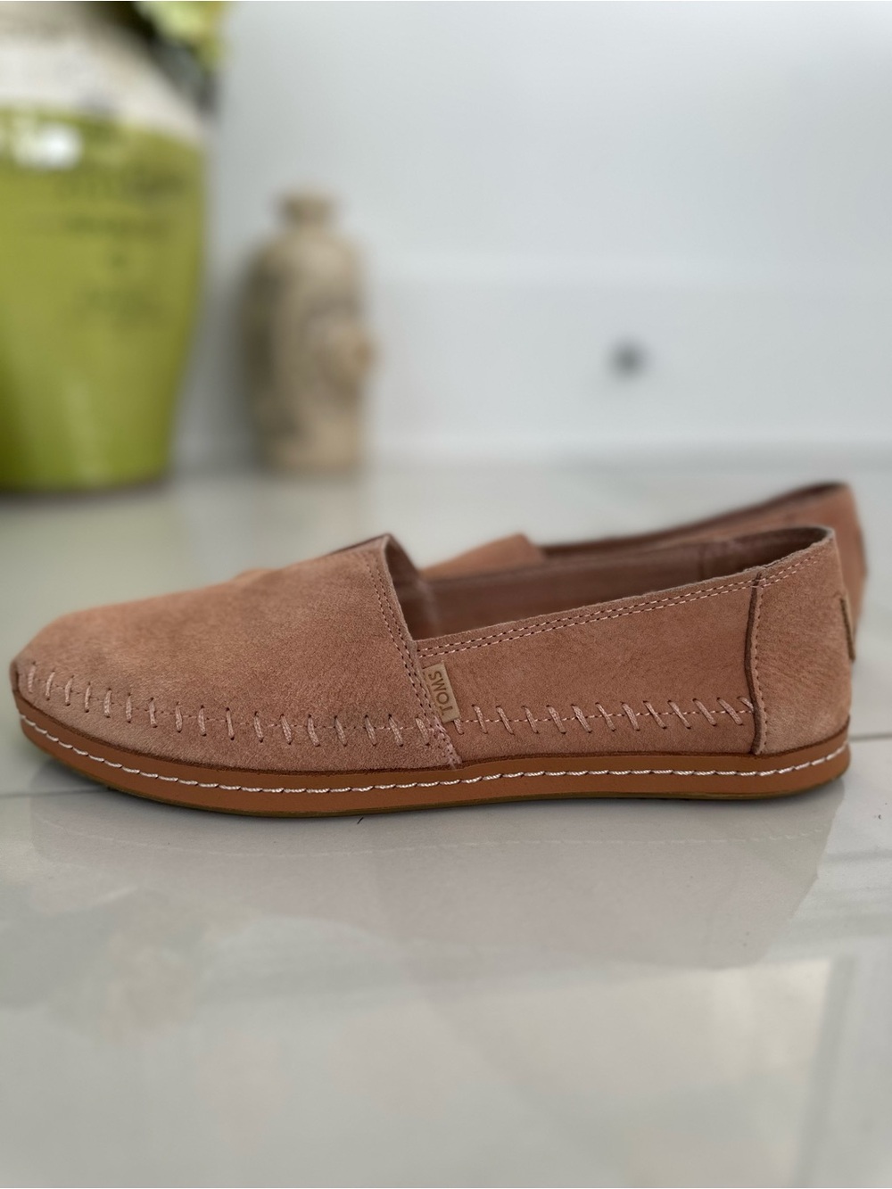 TOMS Women’s Alpargata Leather Wrap Classics – Size 8.5 – Sand Pink Suede – NWOT - Picture 5 of 13